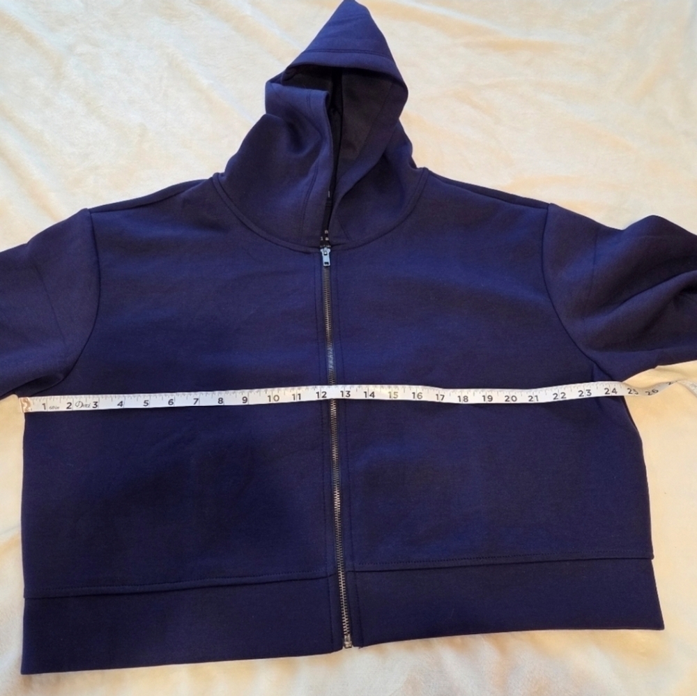 Women's Navy Blue Full-Zip Hoodie Sweatshirt Size XL New Casual Fall - Picture 6 of 9